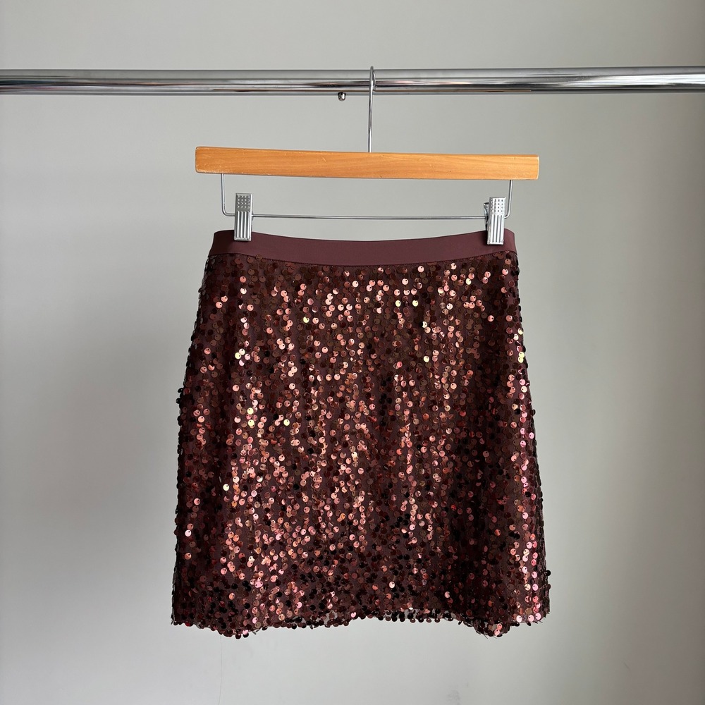 Banana Republic Sequin Mini Skirt 8 Holiday Party 2010s Glam Indie Romantic Y2K